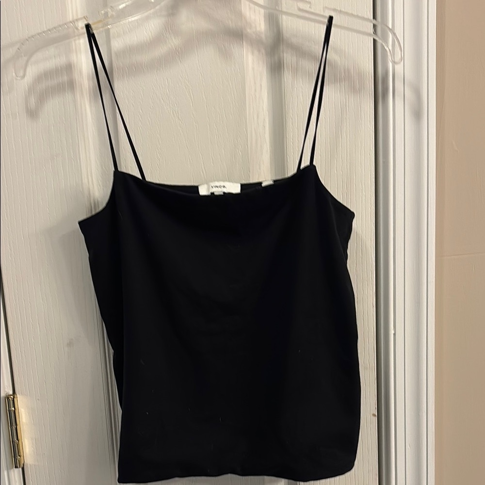 Set of 2 Vince Elegant Black Spaghetti Strap tanks black /white size large